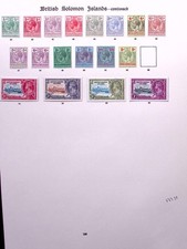 BRITISH SOLOMON ISLANDS: George V Unused - Ex-Old Time Collection - Part Page