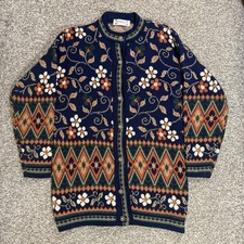 Vintage Cignal Exclusive Women Cardigan Size M Nordic Scandi Bohemian Made In Uk