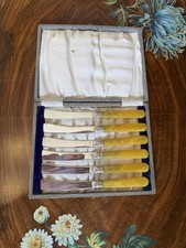 Vintage Art Deco Set 6 Yellow