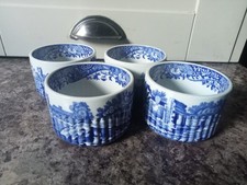 Four Vintage Spode Blue