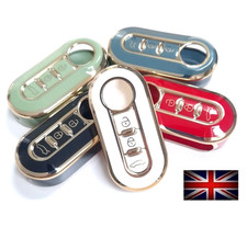 KEY COVER FOR FIAT 500 PANDA PUNTO BRAVO STILO LANCIA 3 BUTTON FOB CASE REMOTE 4