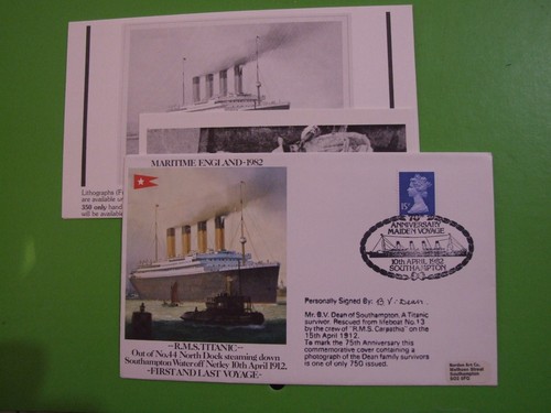 Fdc titanic signed - r.m.s,