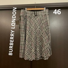 Burberry London Nova Check Knee-Length Skirt Wool Gray 46/XXXL (US:XXL) 113045c
