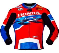 Honda 2025 Men Motorbike Leather Jacket Motorcycle Biker Racing Sports Jacket Ce