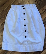 Ann Taylor Ivory Circle Lace Pencil Skirt Size 00P NWOT