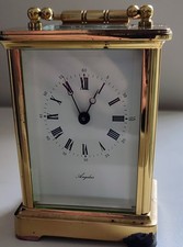 Quality Angelus English carriage clock , swiss escapement, 11 jewels, works, 6"