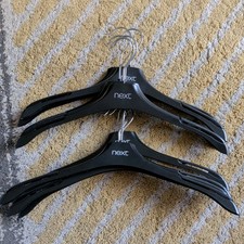 10x Next Hangers Pack Of 10 Rubber Non Slip Grip Black