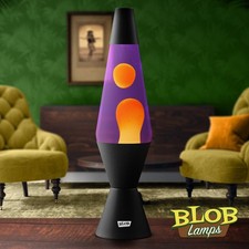 Blob Lamps® Lava Lamp VINTAGE - Matt Black Base  - Orange Purple