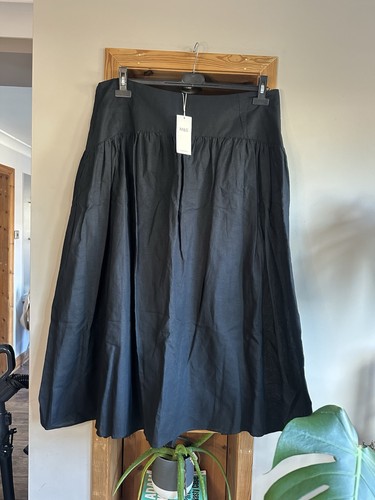 New black linen blend drop - m&s,