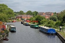 PHOTO  MOORINGS LEEDS AND LIVERPOOL CANAL APPLEY BRIDGE LOOKING EAST FROM THE AP