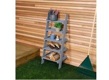 FSC® Certified Slim Wooden Ladder Planter Grey - grade B return RRP £47.99