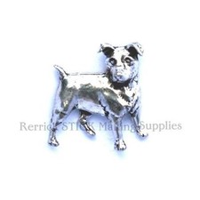 ONE PEWTER BADGE FOR WALKING STICK MAKING JACK RUSSELL
