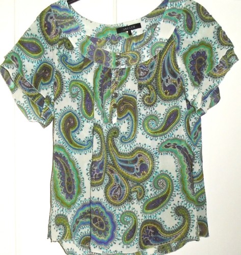 Jaeger paisley blouse green - jaeger,