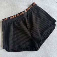 Ladies' Black Mesh Running / Gym Shorts from RI Active at River Island, Size 12.