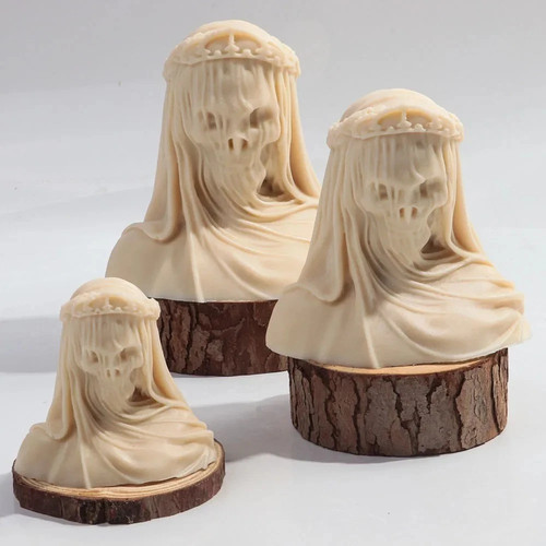 Skull candle mold silicone - 3d,