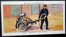British Light Trailer Fire Pump    Vintage 1938 Card  DE25M