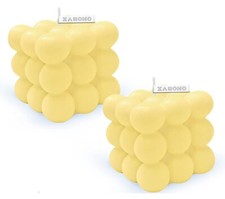 bubble cube candle yellow -
