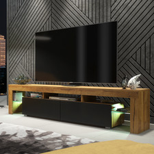 200cm TV Stand | Oak & Black