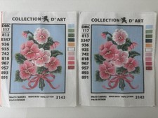 2x Pink Floral Tapestry Canvas