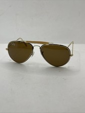 Vintage Ray-Ban B&L Diamond Hard Aviator Sunglasses Rare Gold Frames Gold Lens