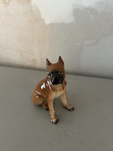 Ceramic boxer dog figurine - boxer,