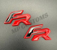 2 Gloss Black & Red FR Badge