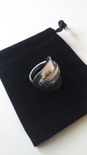 Solid silver golf spoon ring, 1933 Walker & Hall, 925 Hallmarked, size X1/2.