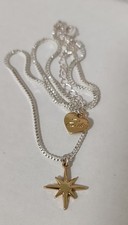 BIBI BIJOUX *LOVELY* LITTLE STAR PENDANT CHARM SNAKE CHAIN NECKLACE 15" NEW