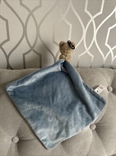 Sainsburys teddy comforter soft toy New TU blue blankie brown bear