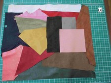 Scrap bundle mix of leather + suede totalling 2+ sq ft ZX007