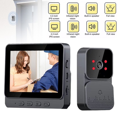 Wireless video doorbell with - wireless,