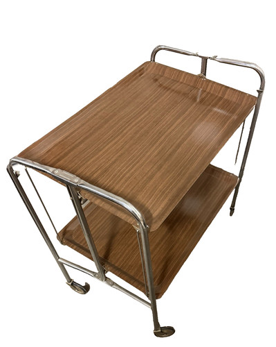 Vintage brown serving cart - brown,