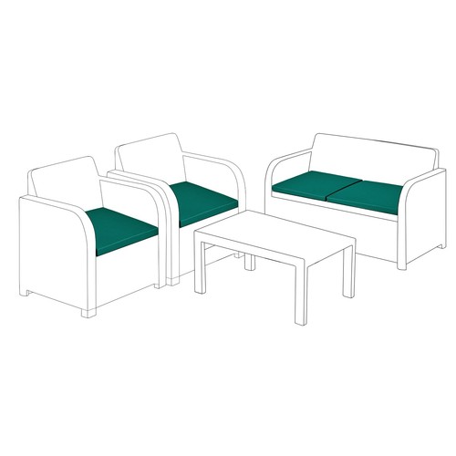 Green 4pc outdoor rattan - green,