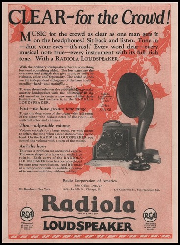 1924 rca radiola loudspeaker - 1924,