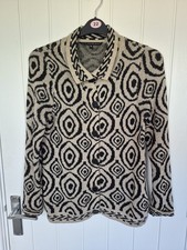 Betty Jackson Black Ladies Patterned Button Up Cardigan Size 10