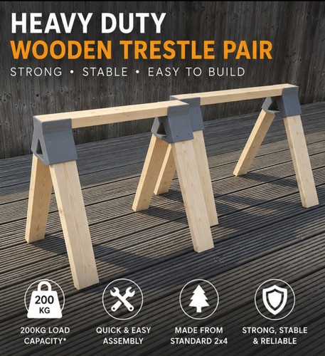 Heavy duty wooden trestle - heavy,