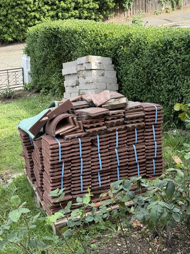 Red roof tiles job - red,