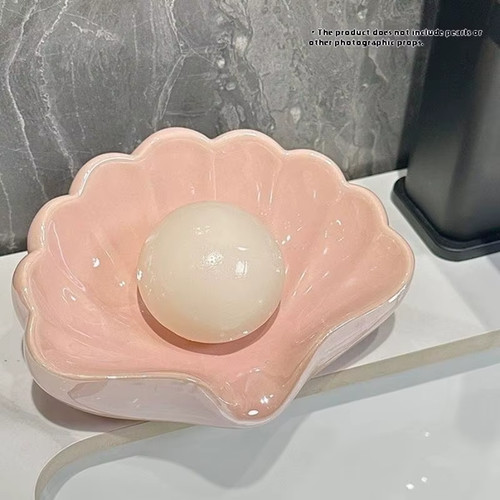 Ceramic sea shell soap box - shell,
