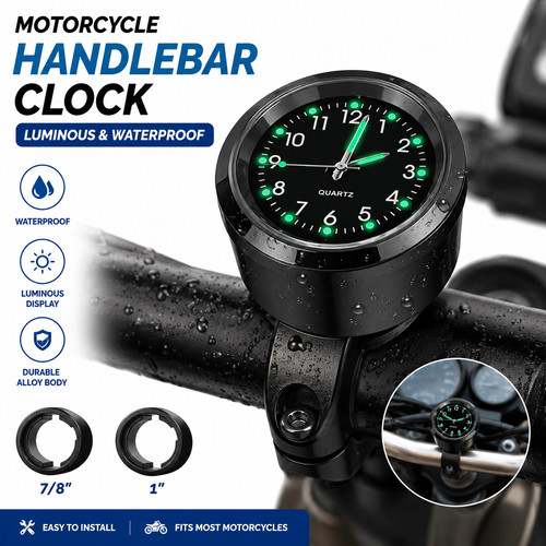Motorcycle clock handlebar - motorcycle,