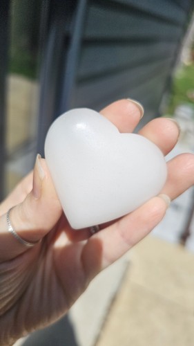White soapstone crystal heart - crystal,