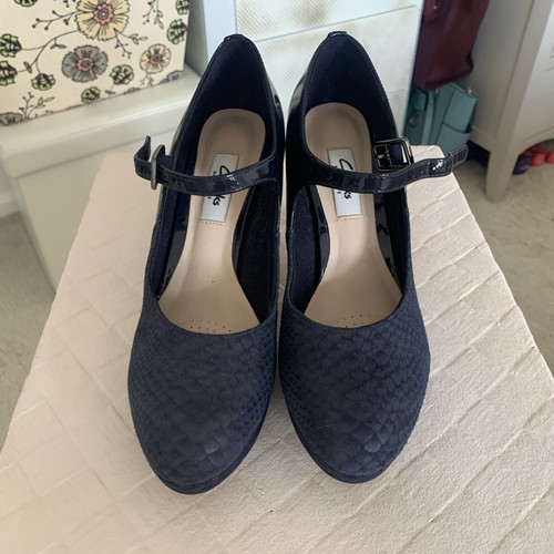 Clarks women navy blue - blue, faux