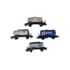 RAKE OF 4X VINTAGE MARKLIN OO GAUGE TANK WAGONS ROLLING STOCK ARAL ESSO BP