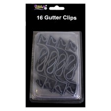 Christmas Light Decoration Pack of 16 Black Gutter Hooks