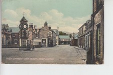 View of High Street & Clock, West Linton, Peebles-shire
