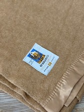 ESKIMO Pure Camel Hair blanket Made In Switzerland Early 70s mothproof Vintage 