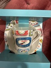 Cath Kidston Clocks Trio Set. Cup, Saucer & Plate Brand New in Box