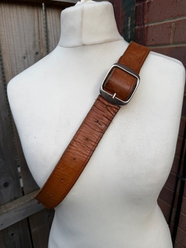 Vintage brown leather belt - vintage,