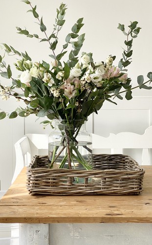 Wicker rattan kubu tray - wicker,