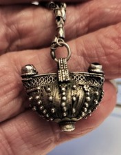 19th Century Sterling Silver Ottoman Pendant Necklace Antique c1890