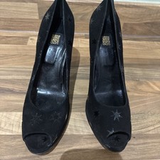 Women's Mid-Block Heel Biba Court Shoes Size 41 Uk 7 Black Brand New Xmas Party